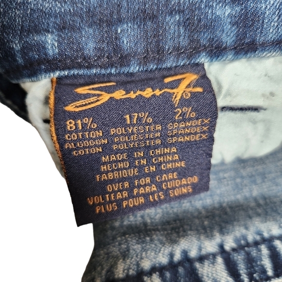 Seven skinny blue white low rise denim Jean pants - Picture 8 of 10